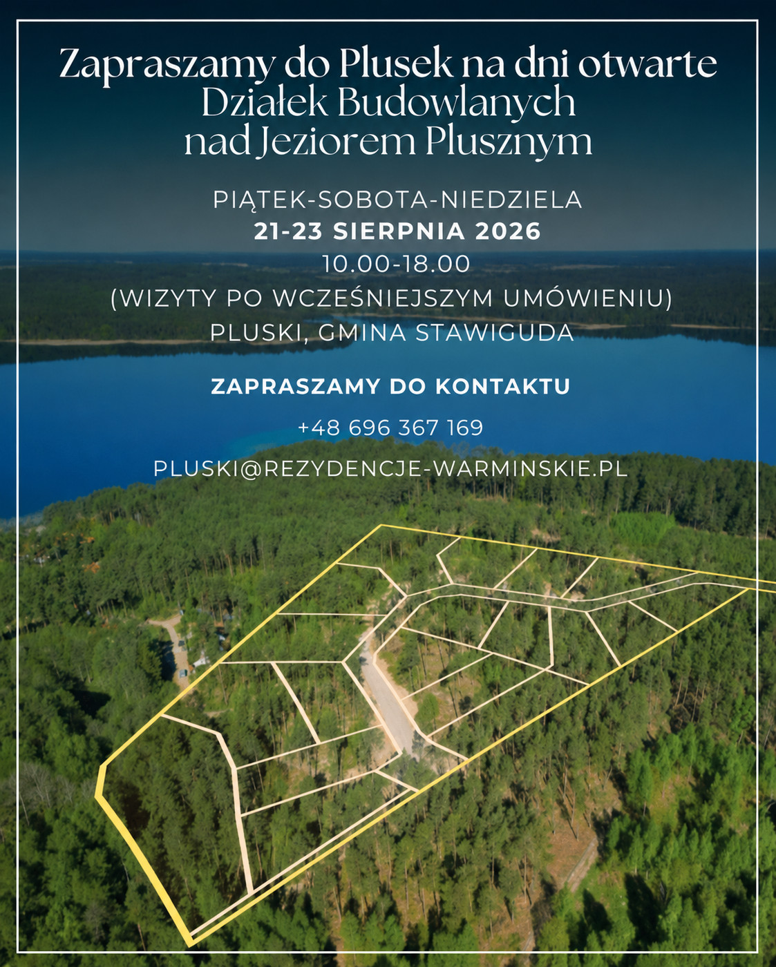 Dni otwarte Działek Budowlanych nad Jeziorem Plusznym — 21 - 23 sierpnia 2026